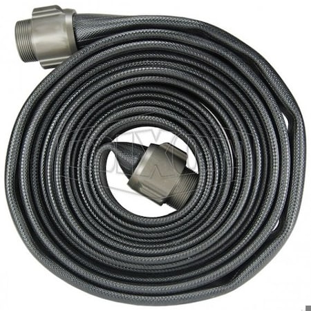 Dixon Washdown Hose, 2 in, MNPT, 50 ft L, 200 psi, Nitrile, Domestic WDH20BK50RAT